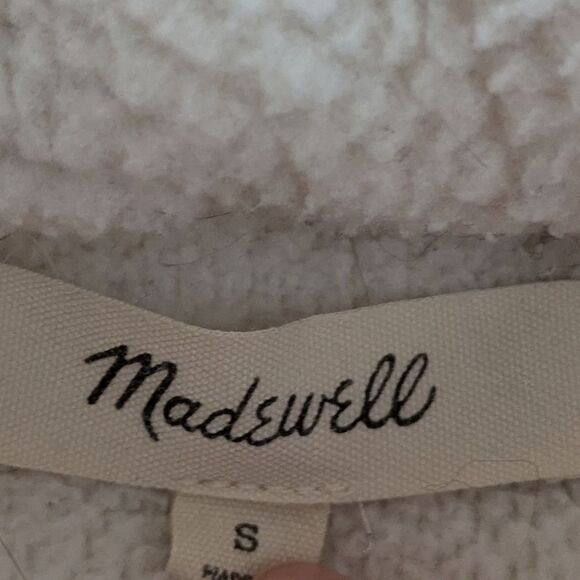 Madewell (Re)sourced Fleece Quilted-Pocket Popover Jacket Antique Cream S Small - Picture 6 of 8